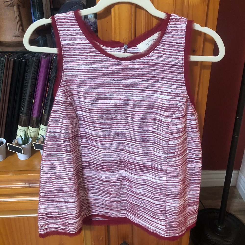 Anthropologie Medium Red and White Striped Top